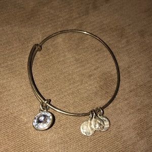 Alex and Ani Silver Diamond Charm Bracelet